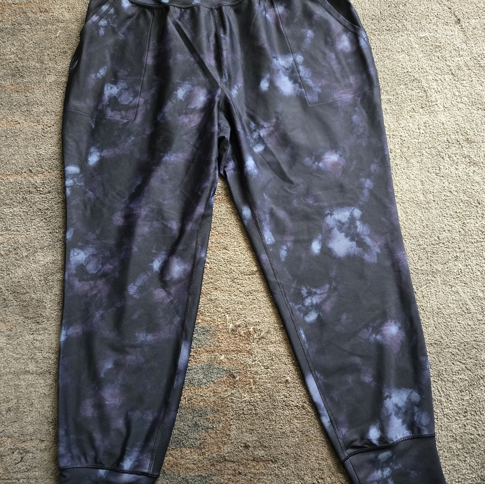 Old Navy Tie-Dye Track Pants - Black and Purple